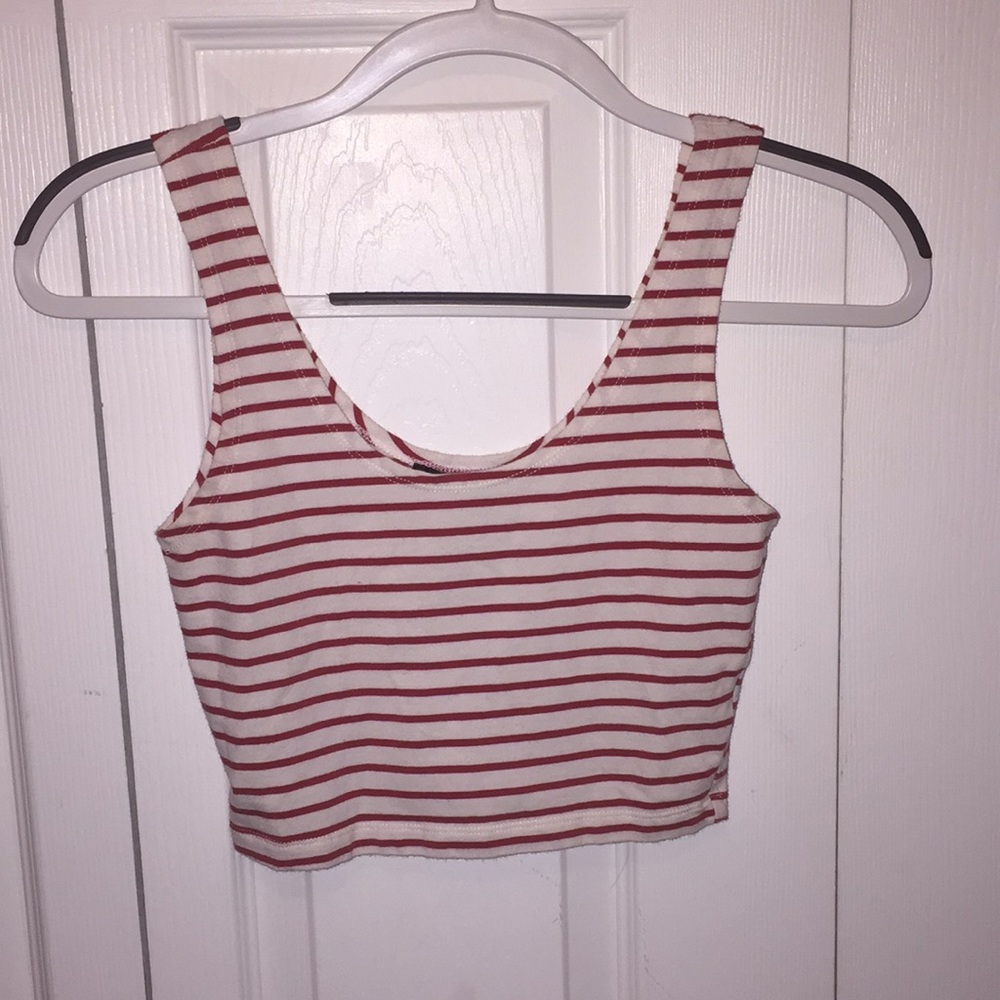 Red and white striped tank top